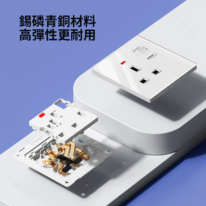 TEP 鋼化玻璃系列｜高端超薄大面板插座 全屋配套